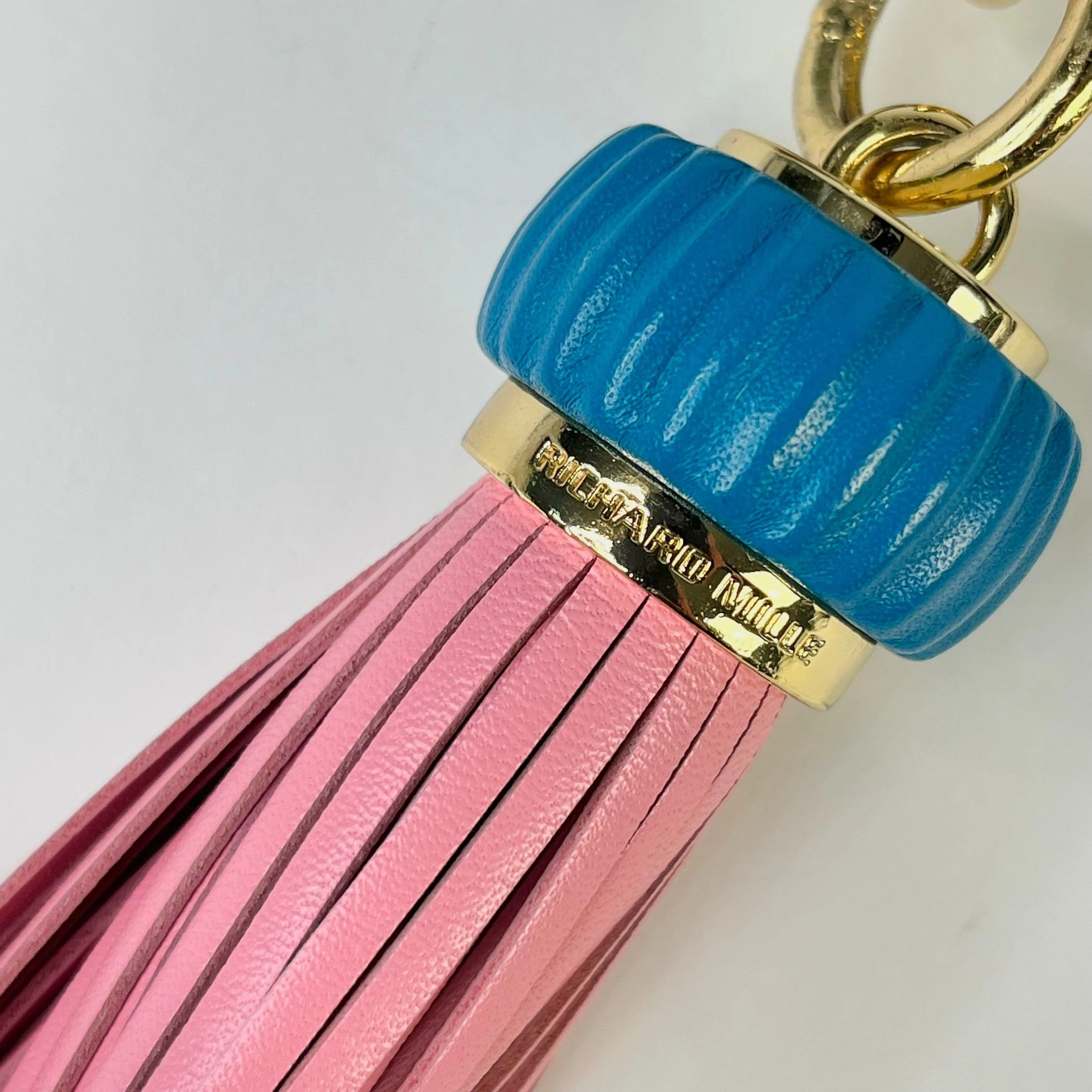 Richard Mille Multicolor Tassel Navy Grained Leather Zip Pouch